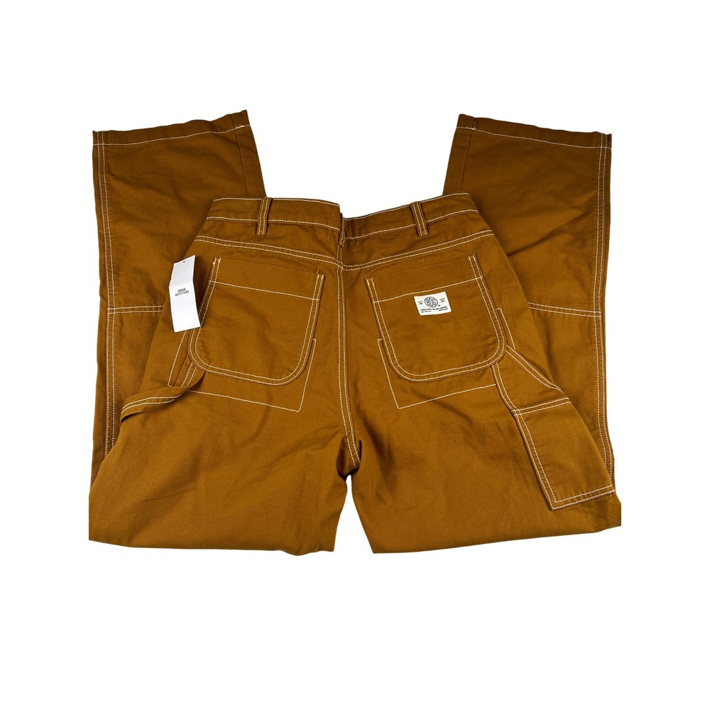 BDG‎ Urban Outfitters Brown Contrast Stitch Carpenter Pants Wide Leg Size 29 NEW